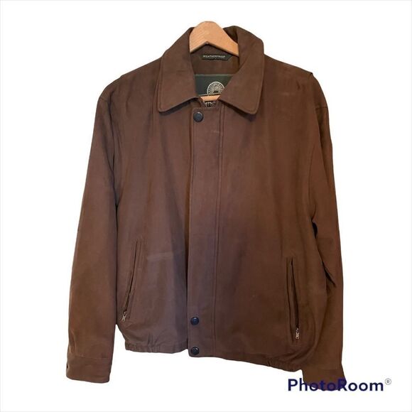 Men's Brown Weatherproof Microfiber Jacket, Size Medium - Picture 3 of 6